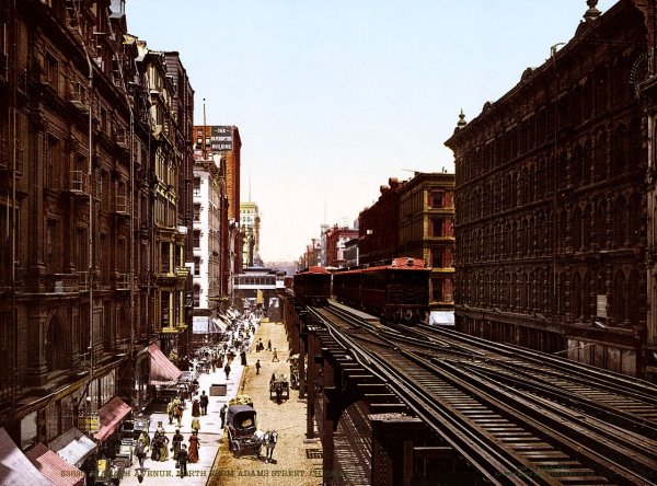 the elevated railroad, chicago, better knowsn as the loop